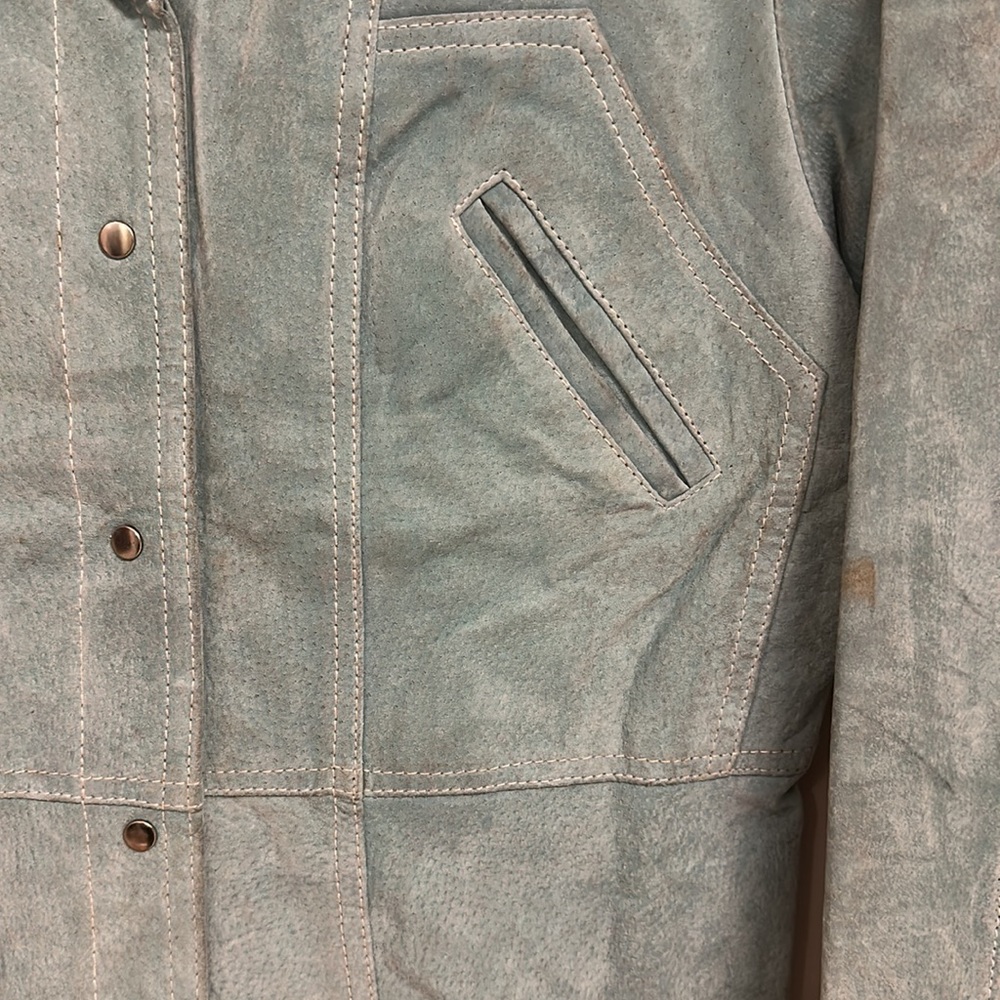 Wilson Leather Pure Suede Leather short jacket in Seagreen! Size M! Gently worn - Picture 5 of 10